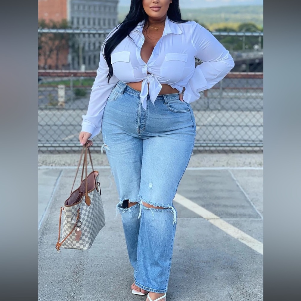 As You Please Ripped Straight Leg Jeans - Fashion Nova